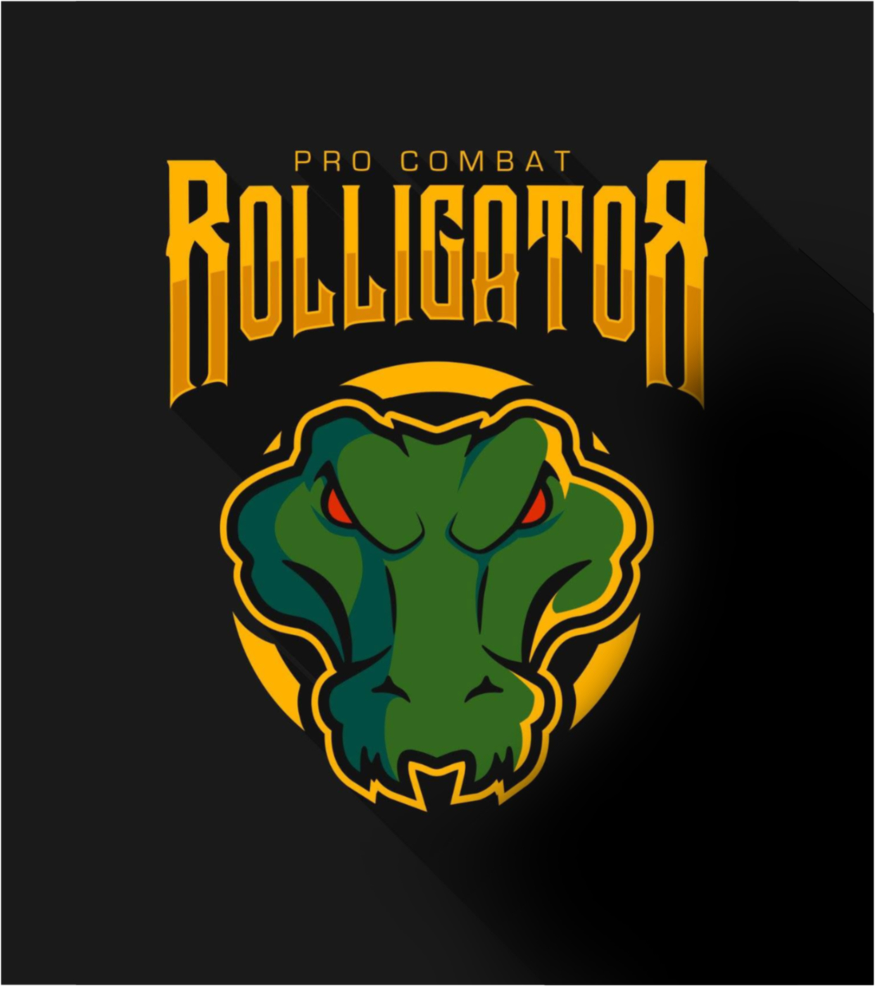 Christopher's refined Rolligator vector logo with a green crocodile mark and yellow wordmark